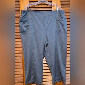 Weekends by Chicos Sz 3  Women's  Capri Lounge Pants XL 16 Gray Pockets Pull-On